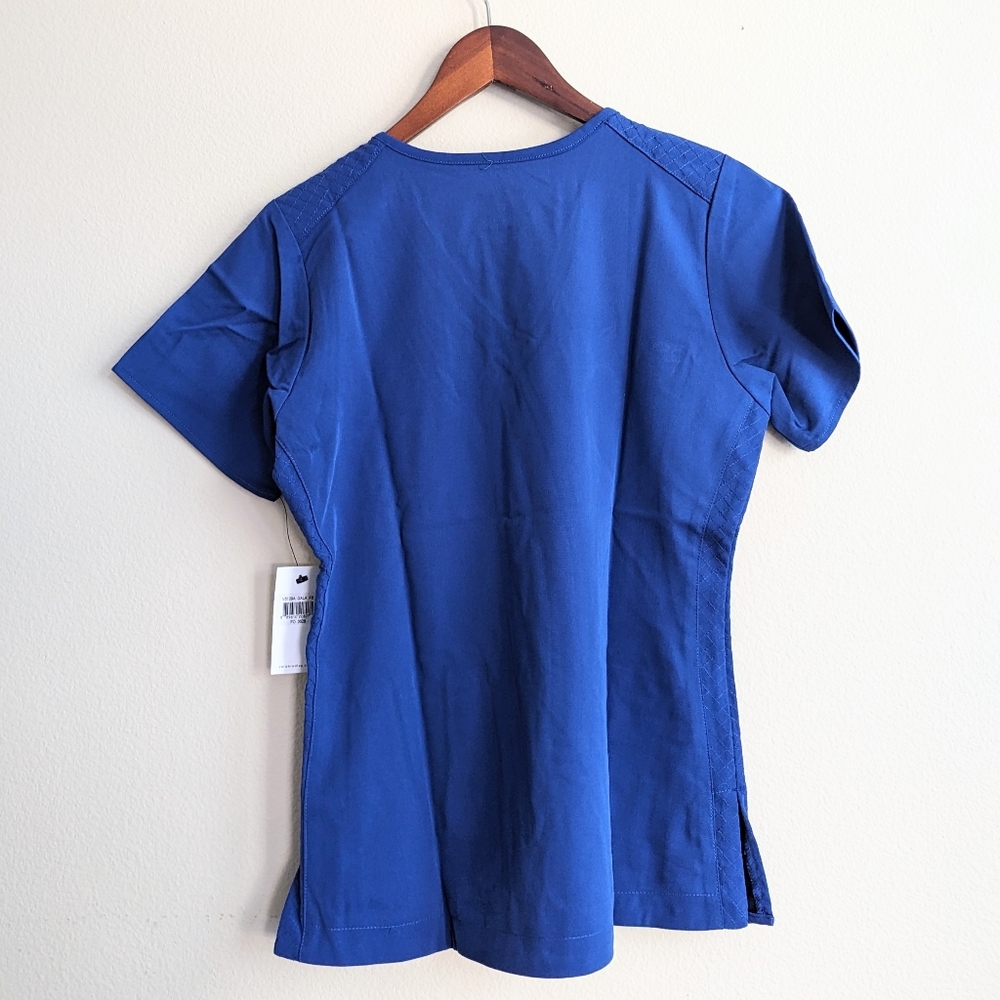 New Vera Bradley Medical Nurse Doctor Uniform Scrub Top‎ V-Neck Blue XS - Picture 2 of 3